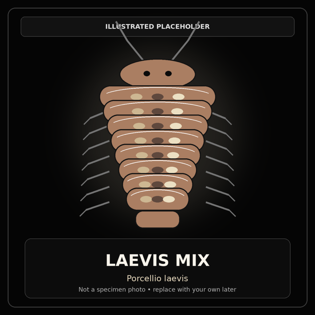 Laevis Mix illustrated placeholder isopod graphic