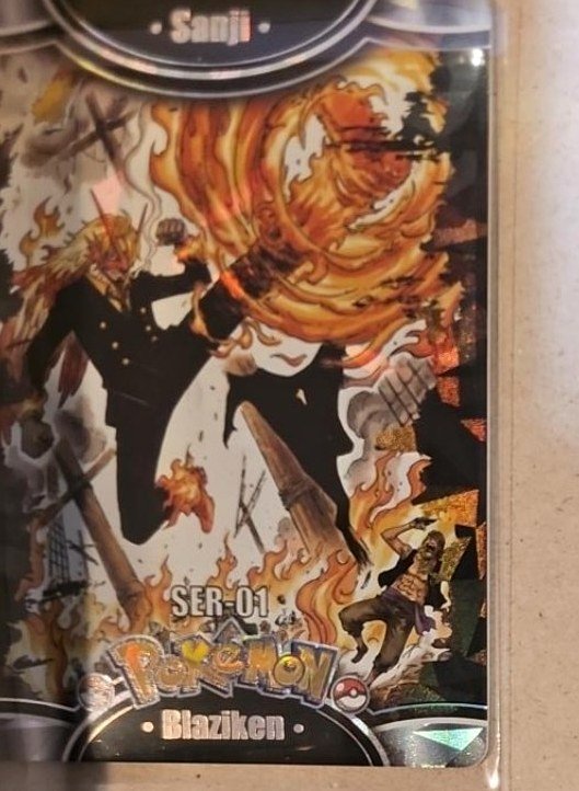 Blaziken × Sanji Crossover photographed in the Laurarium Card Garden collection
