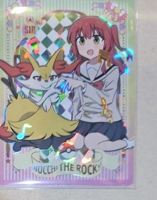 Braixen × Bocchi the Rock photographed in the Laurarium Card Garden collection